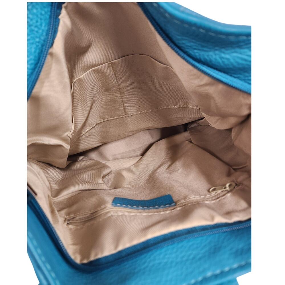 Aurelia Italian Leather Crossbody Bag Backpack NWT Y2K Turquoise - Picture 5 of 5